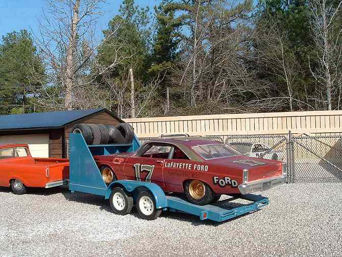 My build of David Pearson’s ’67 Fairlane loaded up behind my shop