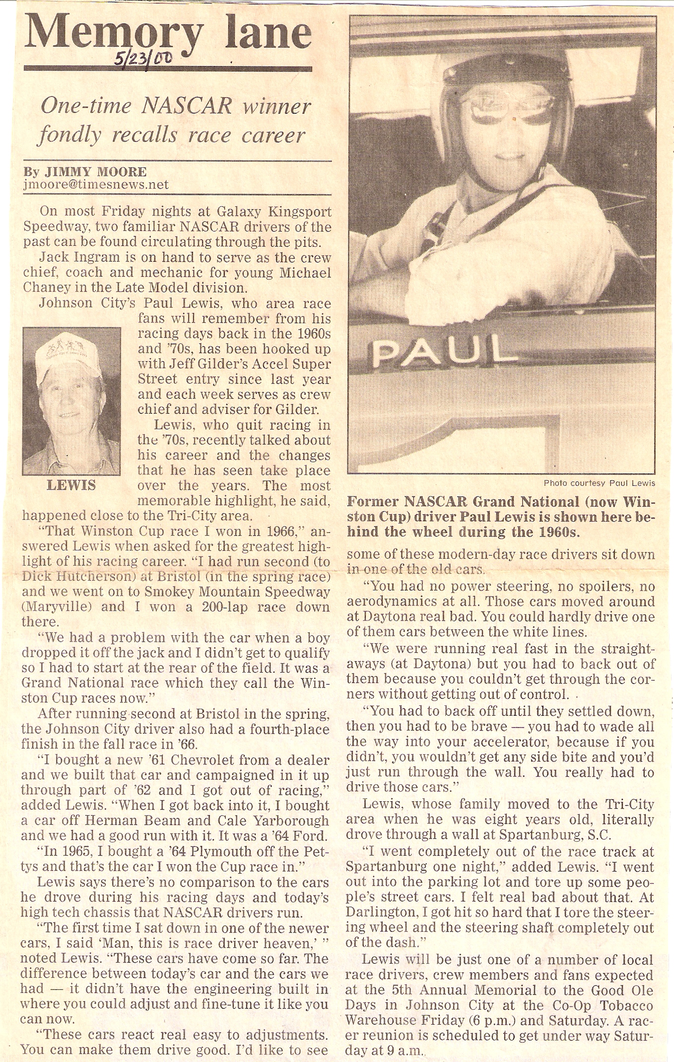 Photo from Paul Lewis’s collection