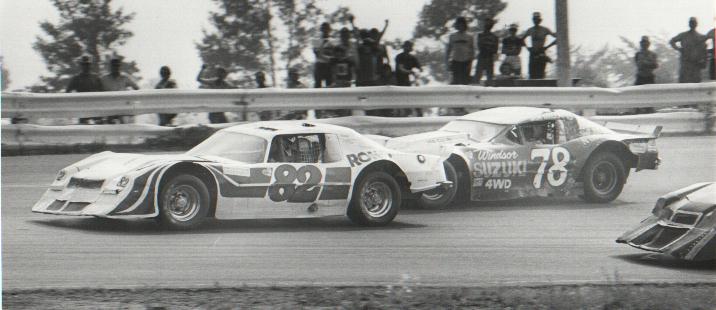 Hanley in Jack Cook car going on to win 100 lapper at Checker Flag