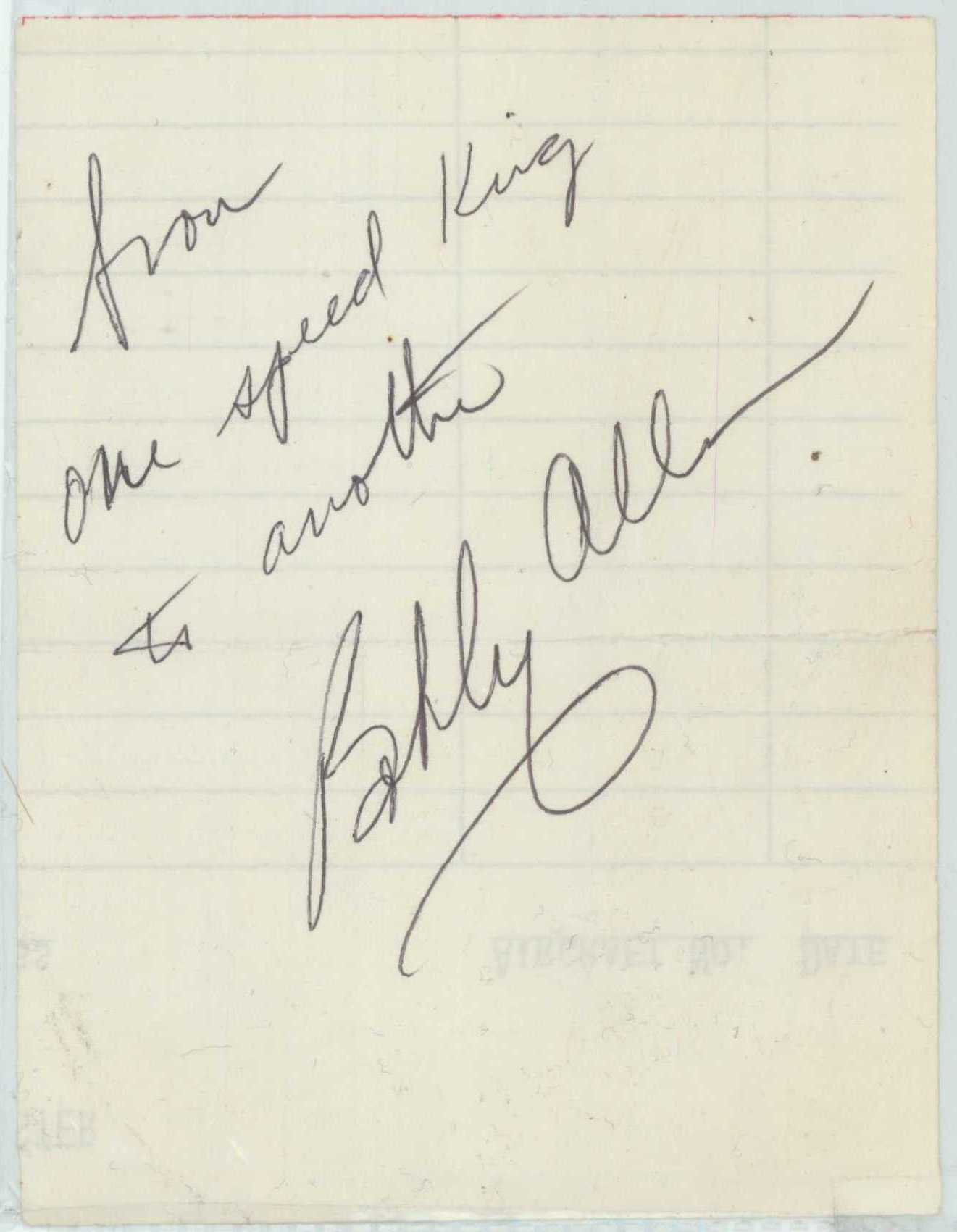 Bobby Allison Autograph