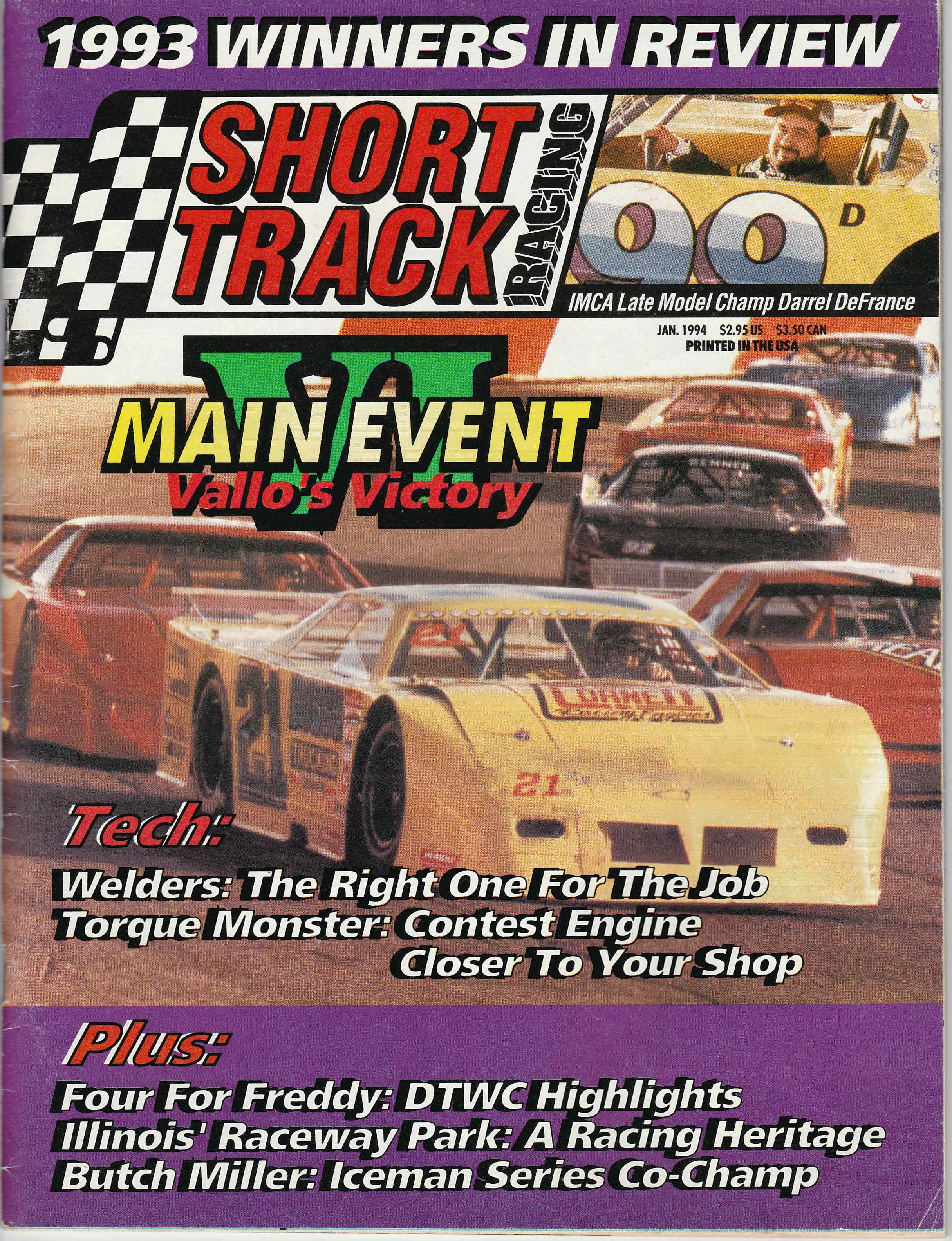 Short Track Racing Magazine Cover, Jan 1994