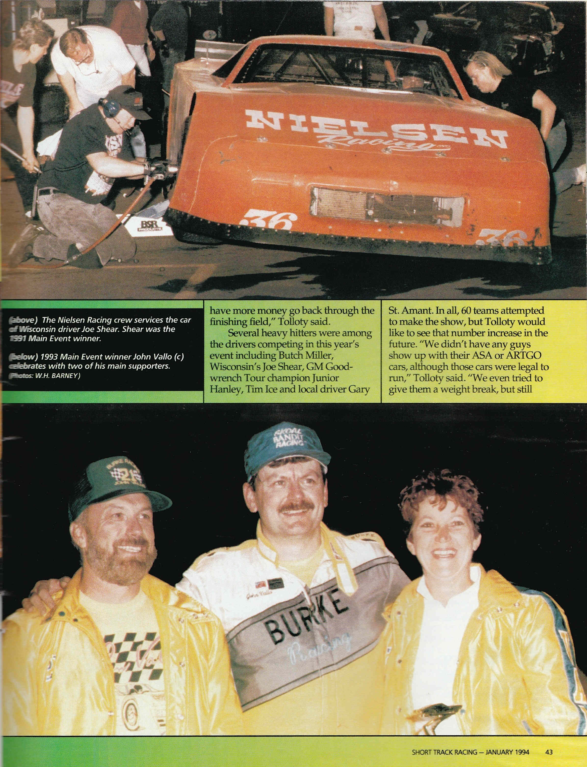 Short Track Racing Magazine Cover, Page 43, Jan 1994