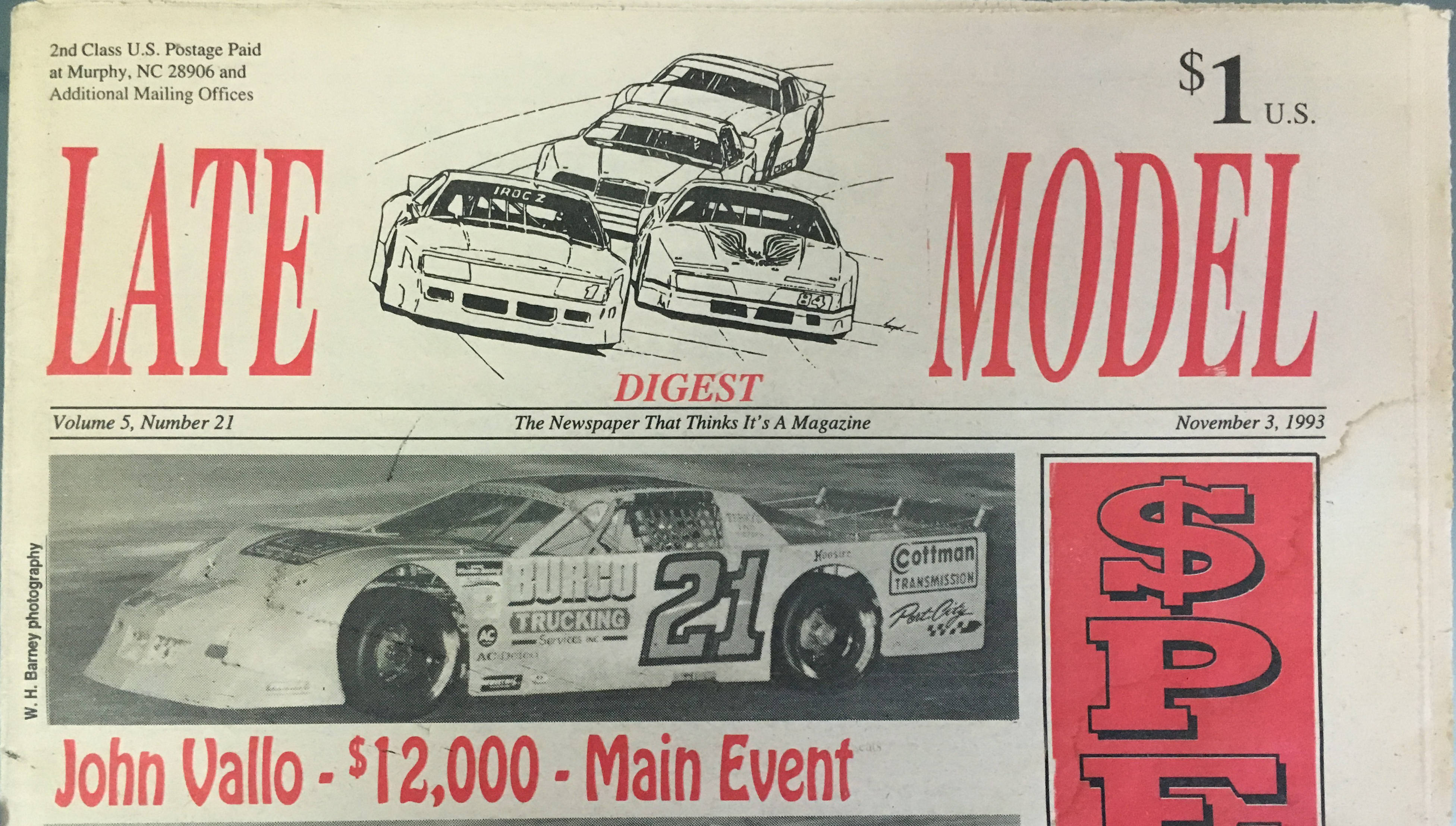 Late Model Digest Cover, Nov 3, 1993