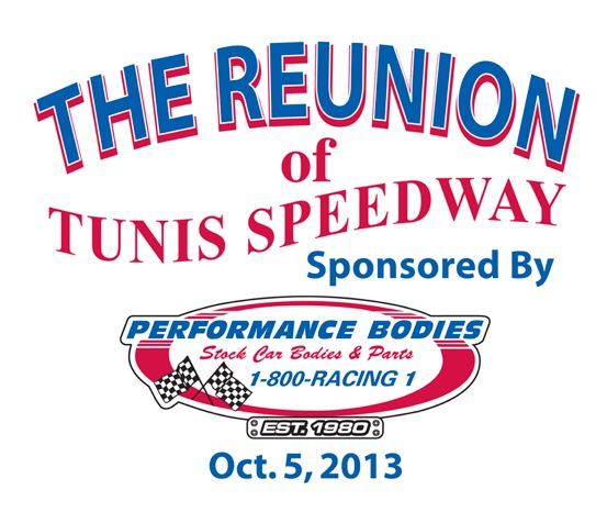 T-shirt back for upcoming Tunis Speedway Reunion
