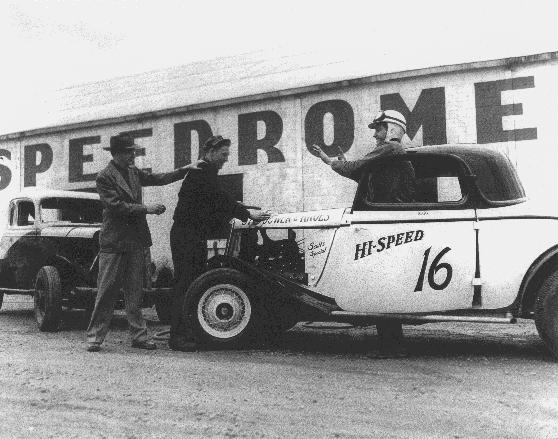 Marv Eppink at the Speedrome in A.J. Steahower’s car