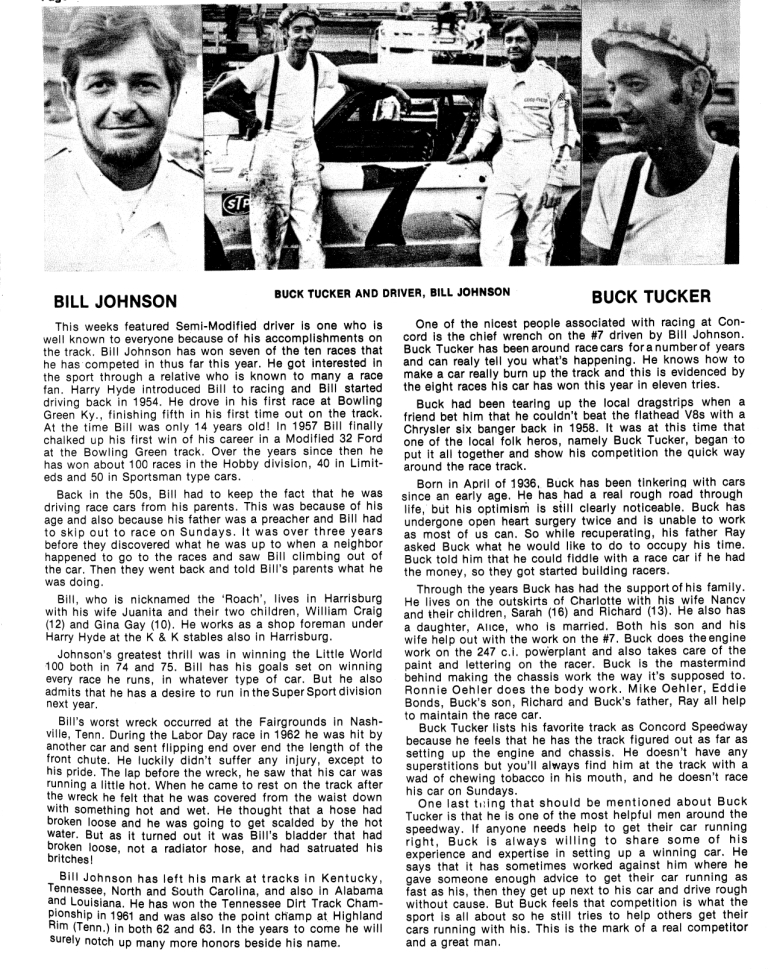 Bill Johnson and Buck Tucker Early 1975