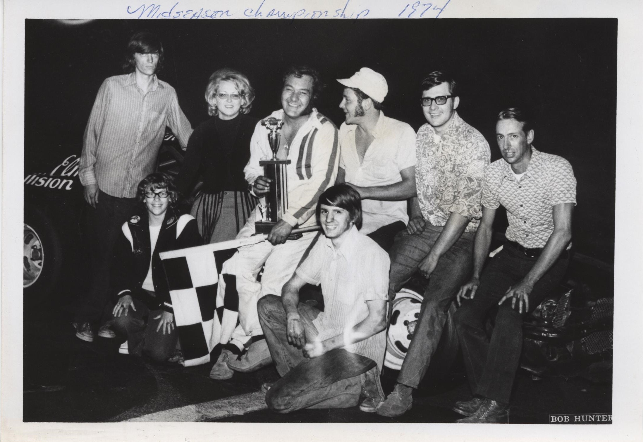 Rich Wrobel wins midseason championship race at Holland speedway passing Art Clark on last lap