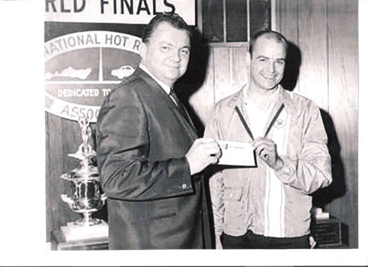 Ed collecting the big check -1967 NHRA SS Champion