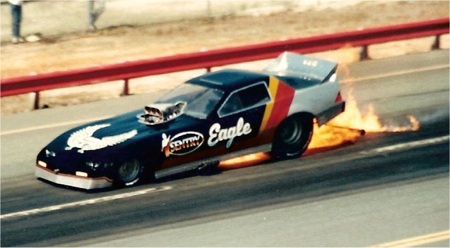 Sentry Eagle funny car on fire