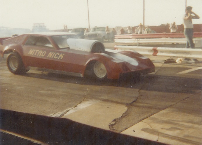 Nitro Nick jet funny car at Bonneville Raceway