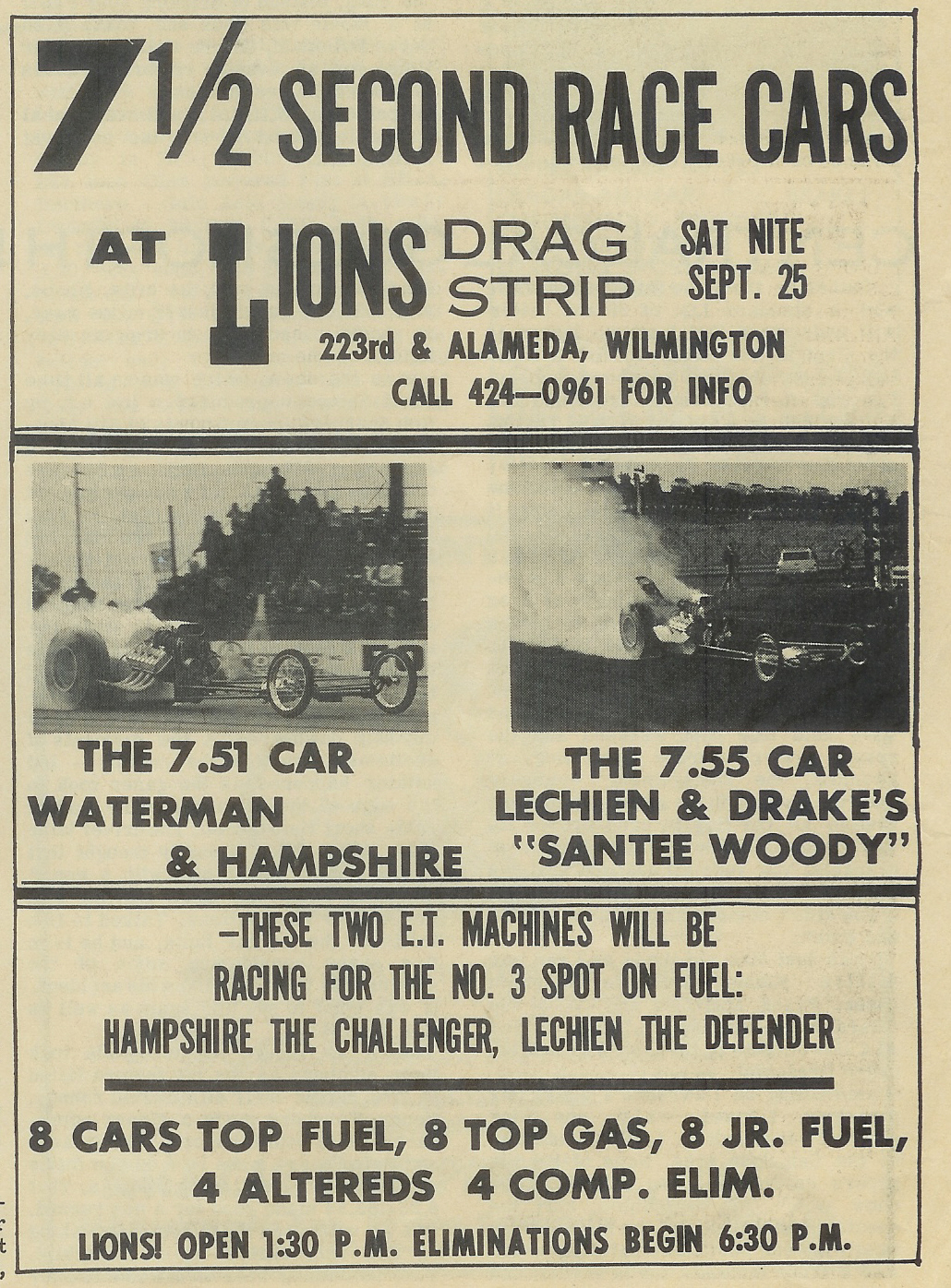Lions Drag Strip, Sep. 25, 1965