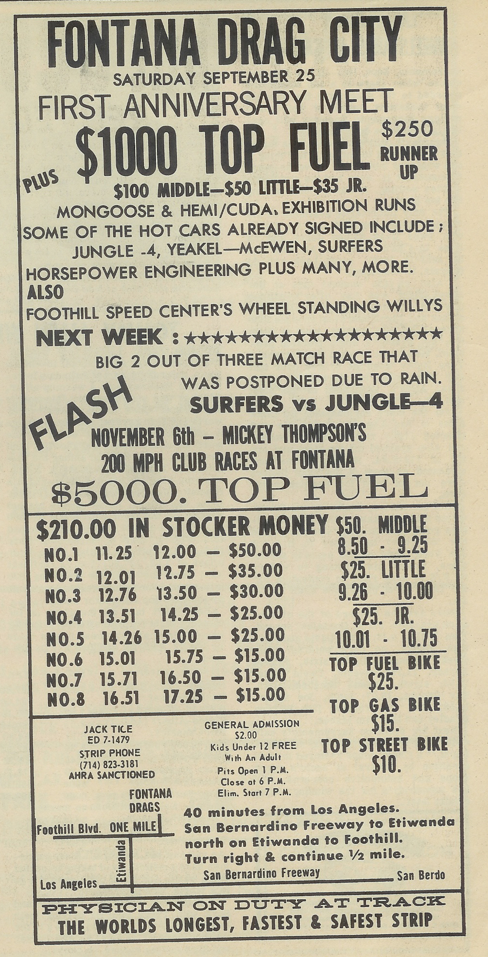 Fontana Drag City, Sep. 25, 1965
