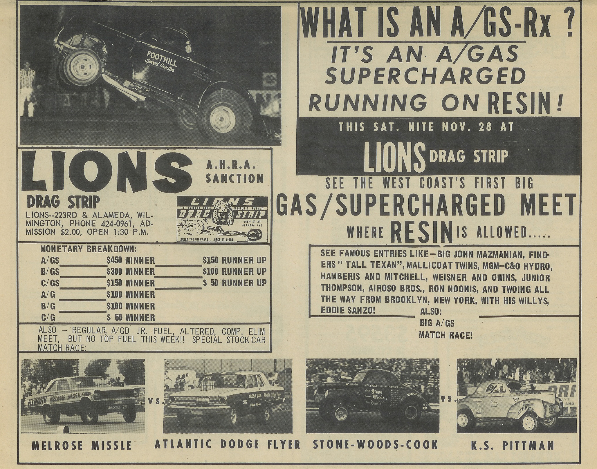 Lions Drag Strip, Nov. 28, 1965