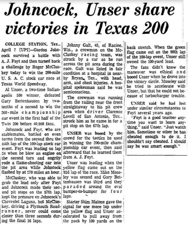 1973 Texas Twin 200’s