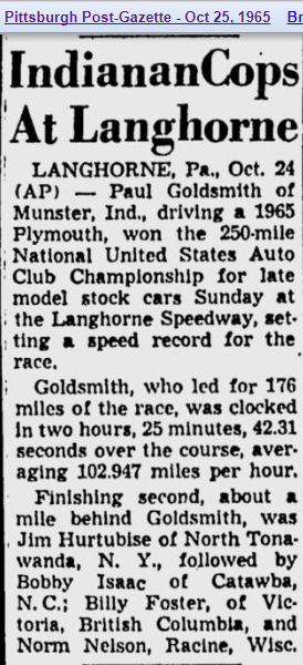 October 24, 1965 Langhorne 250