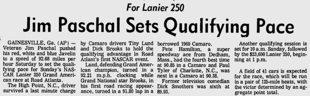 1971 Lanier 250 Grand Am Jim Paschal