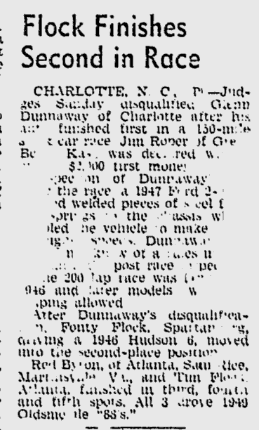 1949 Charlotte winner Jim Roper
