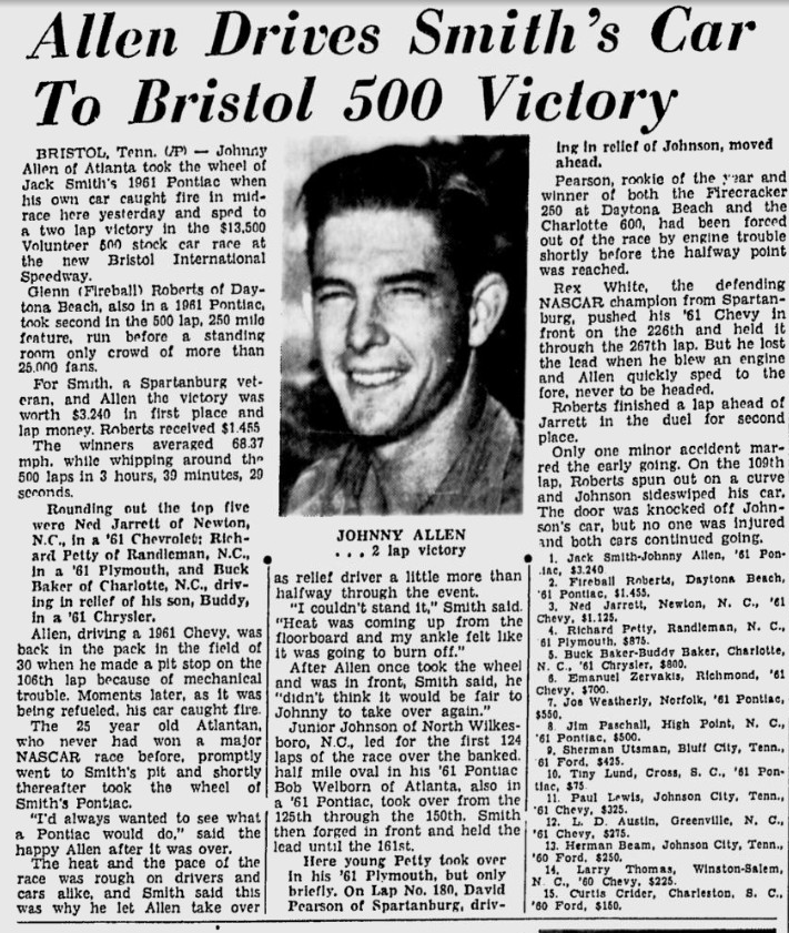 1961 Bristol Jack Smith Johnny Allen