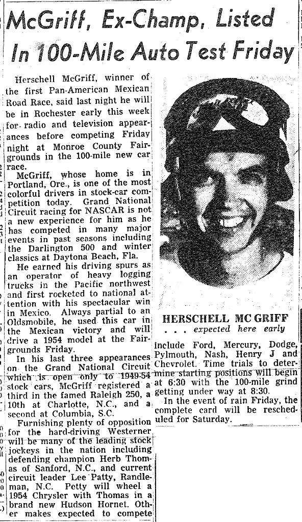 1954 Rochester Hershel McGriff