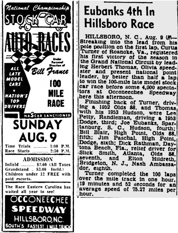 1953 Occoneechee Curtis Turner