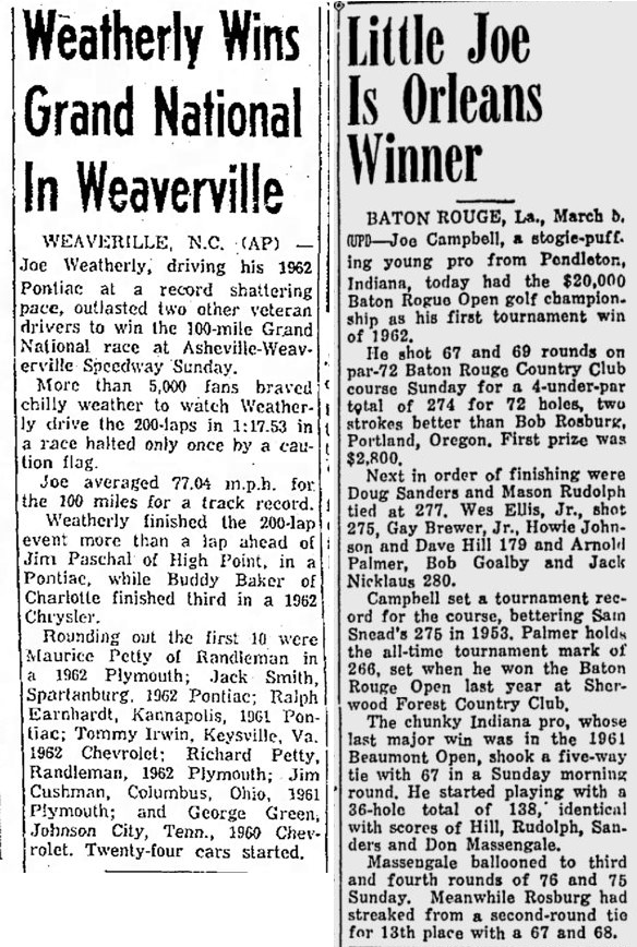 1962 Asheville-Weaverville – Joe Weatherly