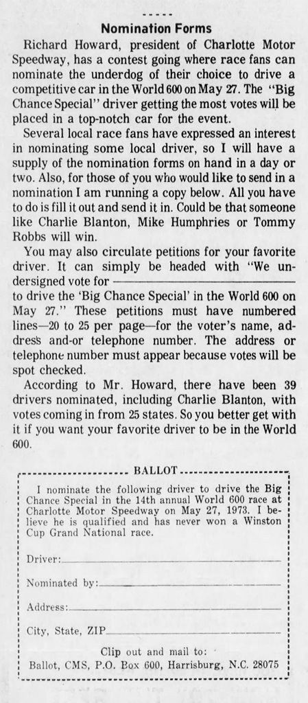 World 600 nomination form
