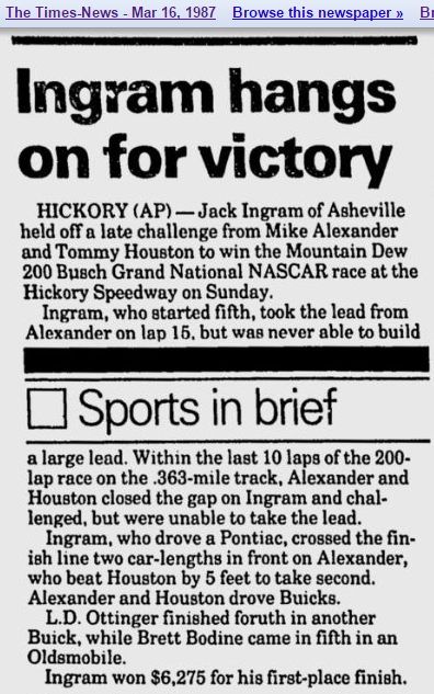 1987 Hickory Jack Ingram