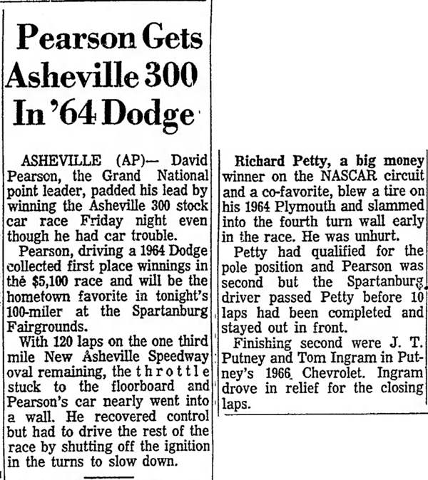 June 3, 1966 Asheville 300