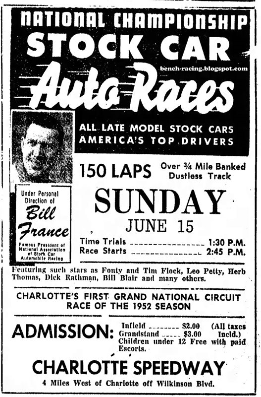 June 15, 1952 Charlotte Speedway