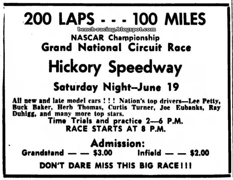 June 19, 1954 Hickory Speedway