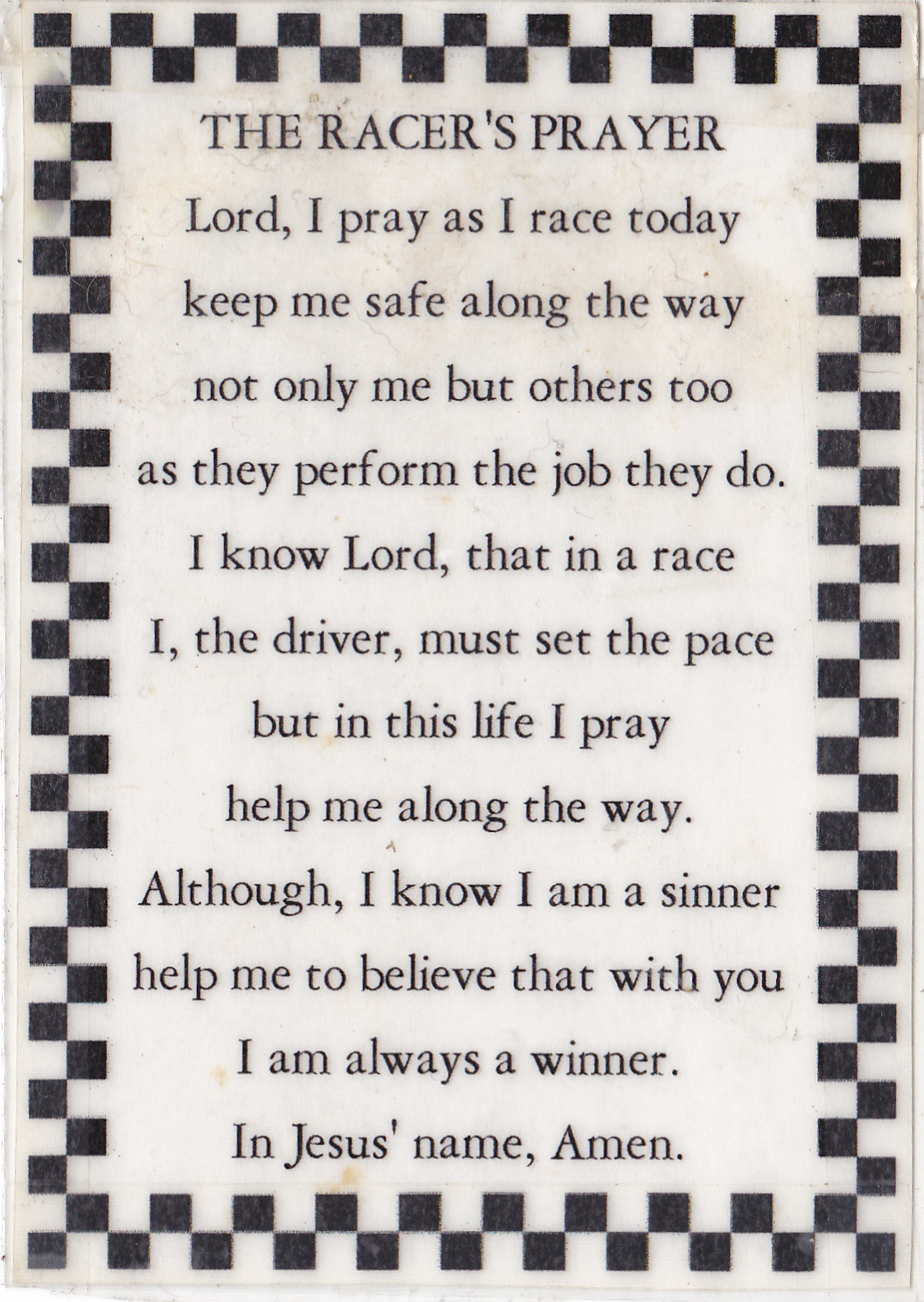 FOR ALL THE BOYS RACING IN 2010 GOD BLESS THEM ALL AND TAKE CARE OF THEM JO