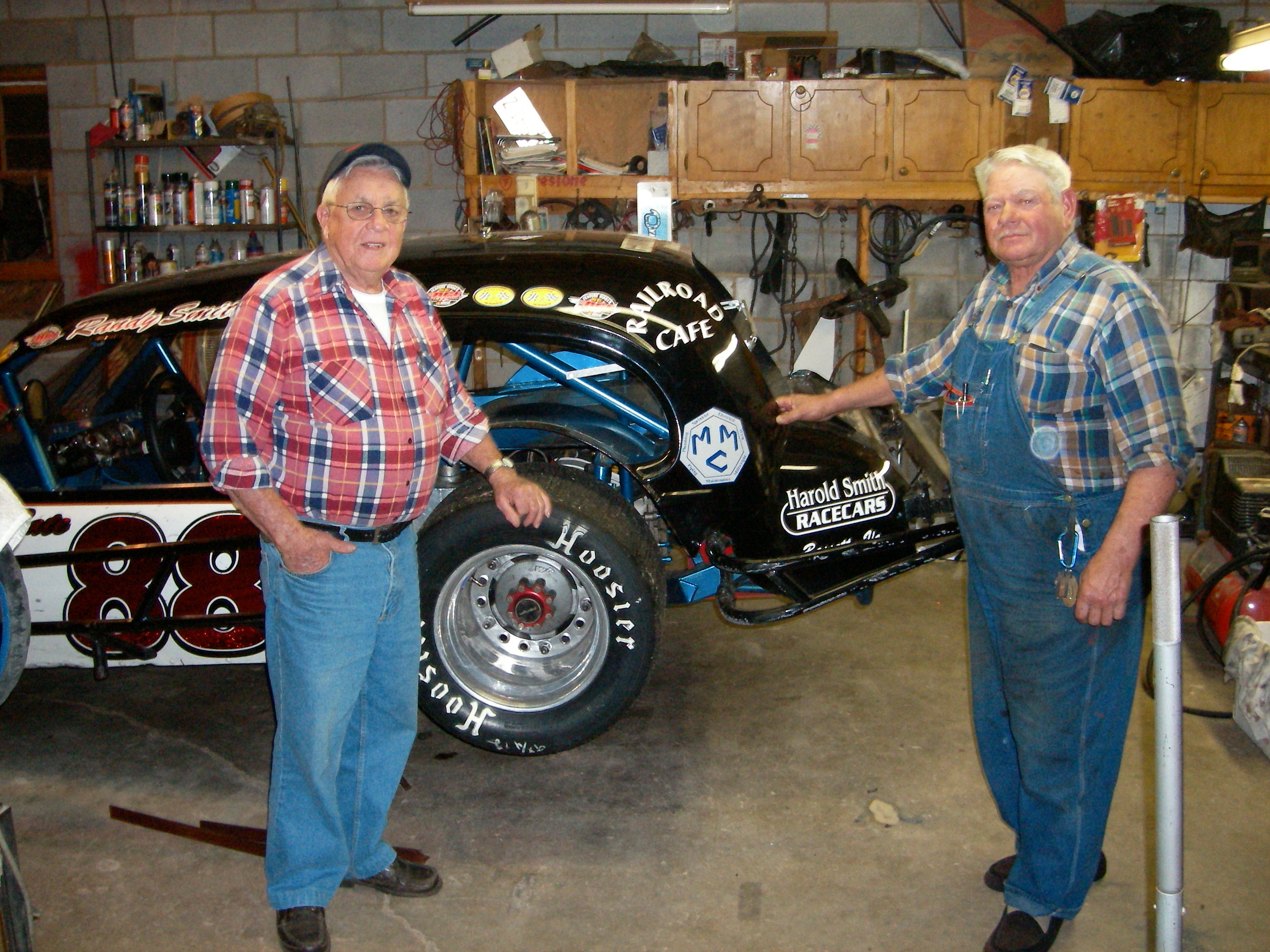 Monk Tate-88 on Right Harold Smith on Left Monk Teamate to Sam Ard An Harold Helped William Mason For Years On The 45 Modifieds Perk Brown,Paul Radford, Etc. Drove Photos I Took.