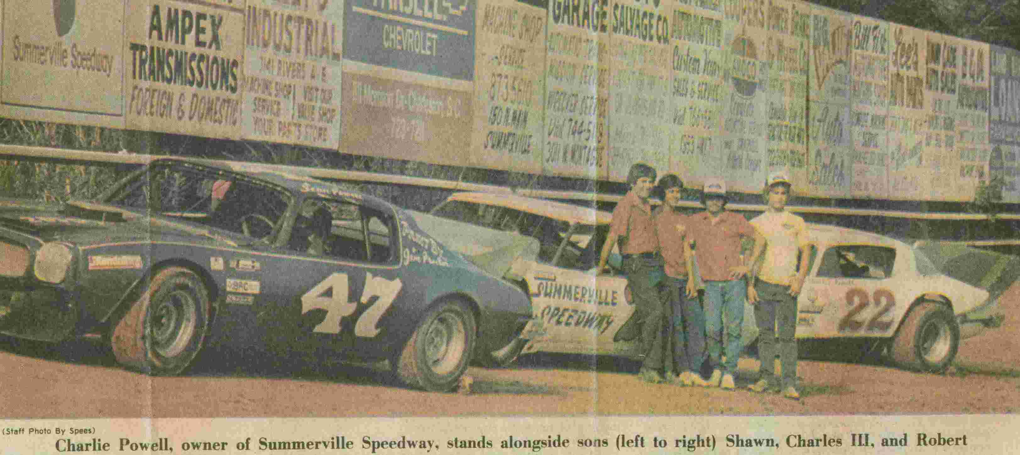 Summerville SC Speedway 1981 Charlie Powell and sons
