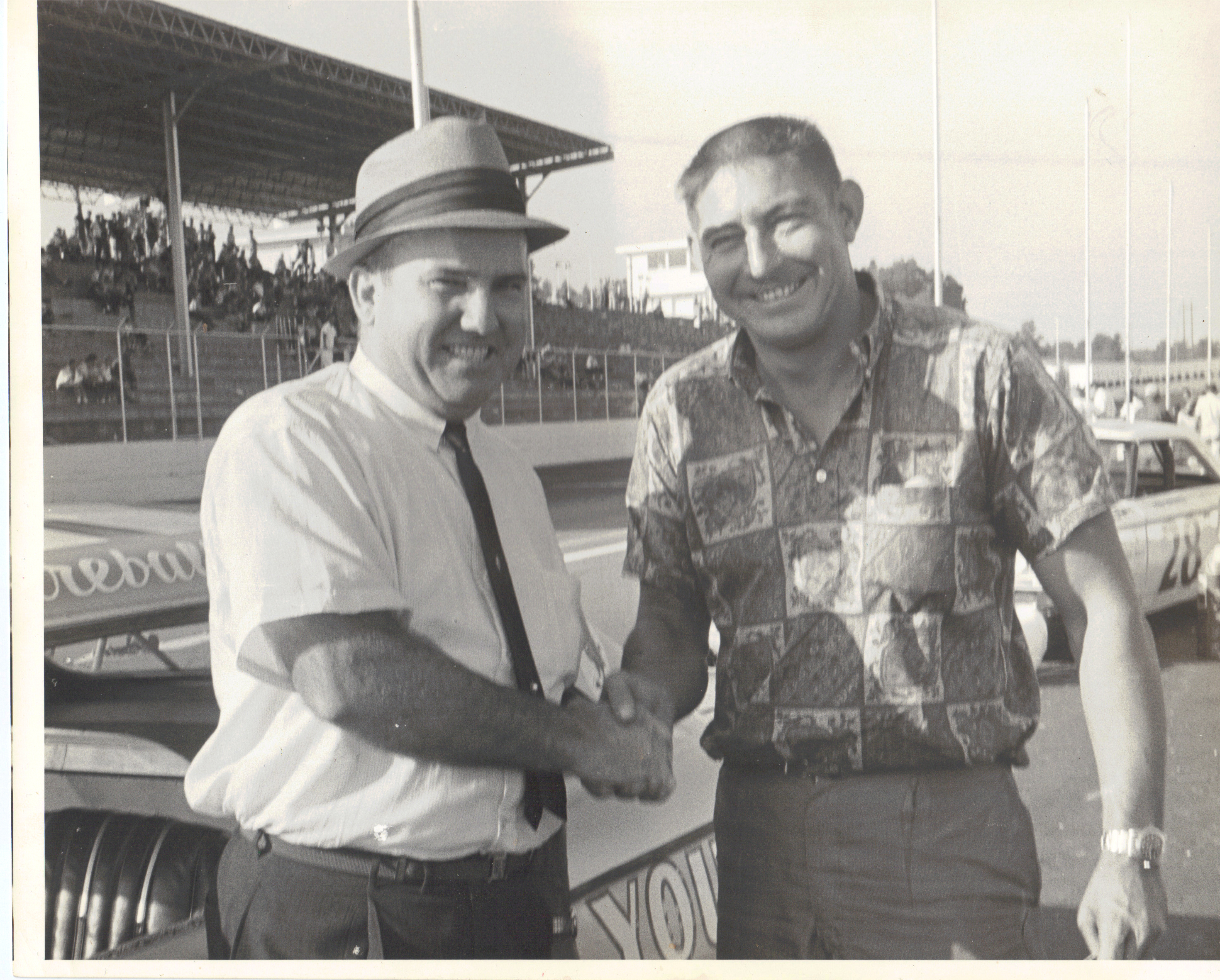My dad and Fireball Roberts at Martinsville, April 1964