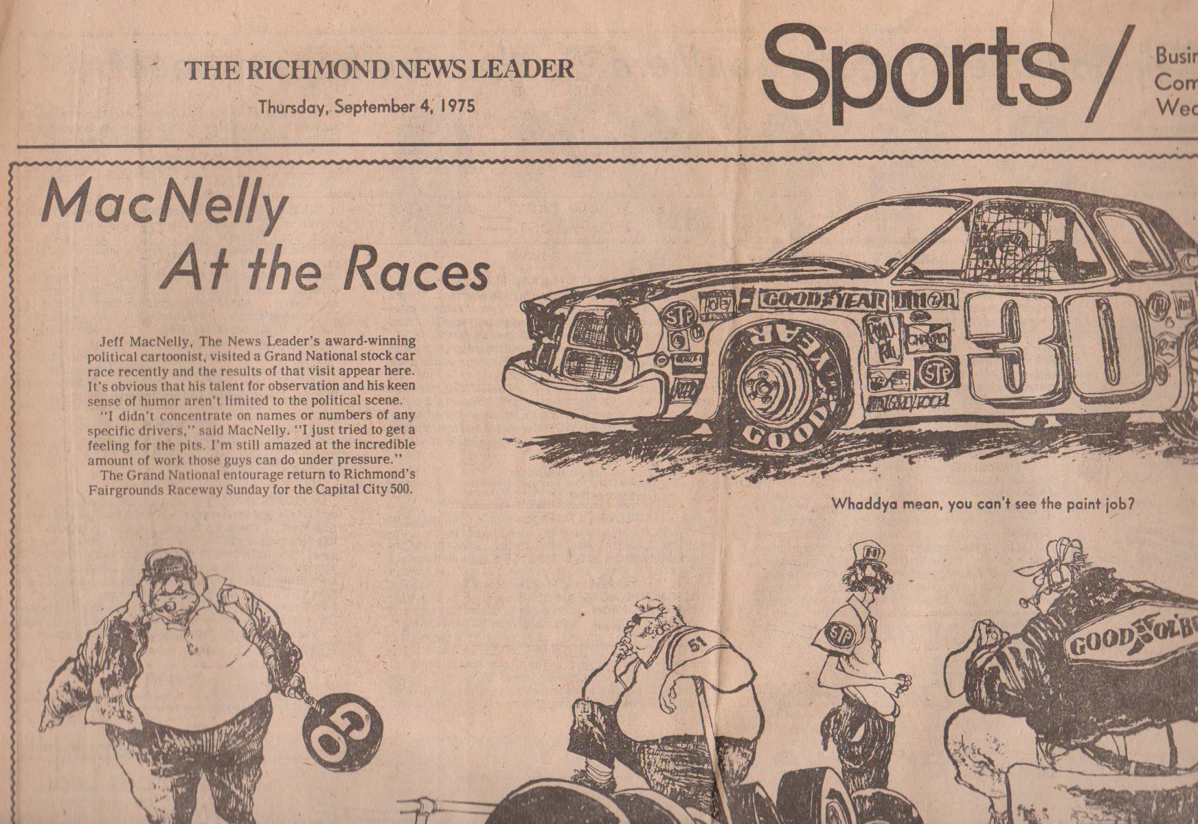 JEFF MACNELLY AT THE RACES DRAWINGS PHOTO #1A
