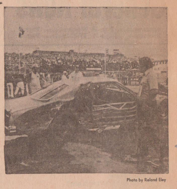 RICHMOND NEWS LEADER,MON.,AUG.5,1974 ONLY A BROKEN SHOULDER LENNIE POND POCONO WRECK 002