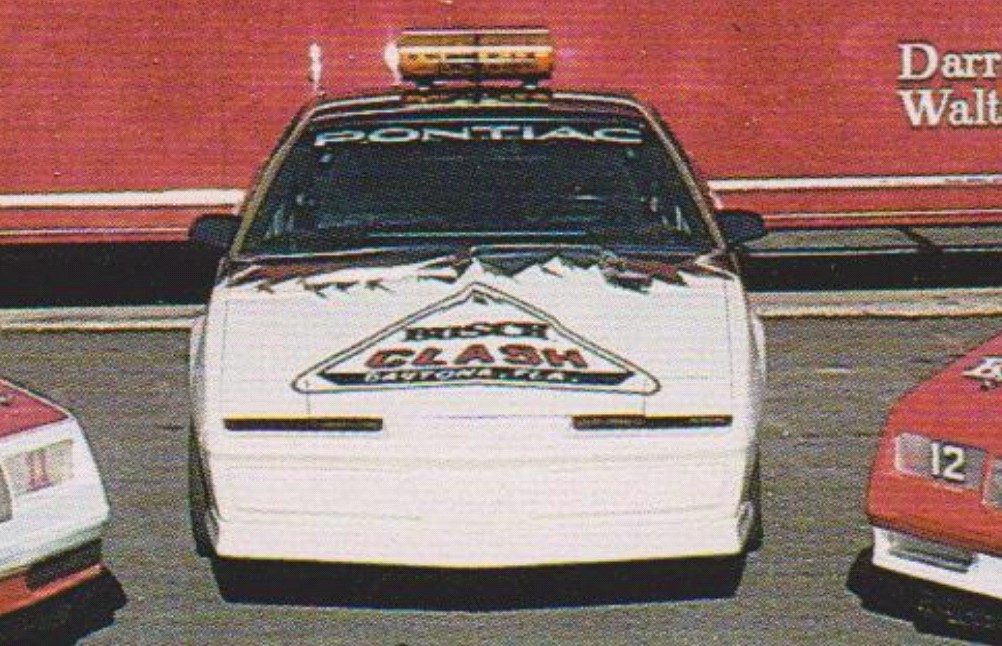 ANHEUSER-BUSCH SHOW CAR TEAM POST CARD (FRONT PHOTO #1B PONTIAC TRANS AM BUSCH CLASH, DAYTONA, FLA. PACE CAR ENLARGED)