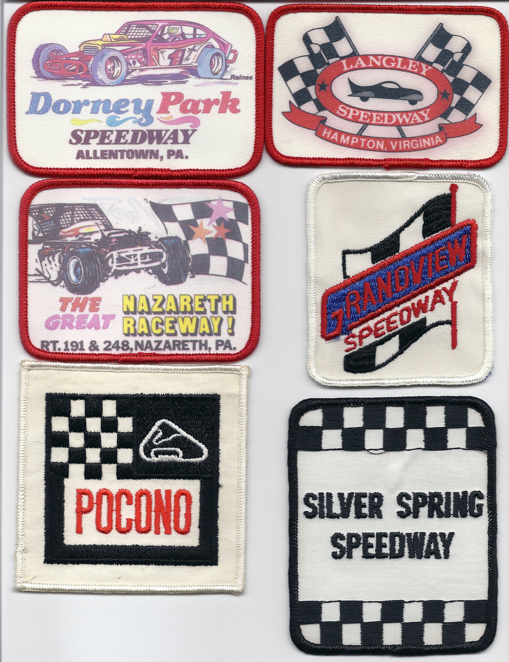 Various race track patches.