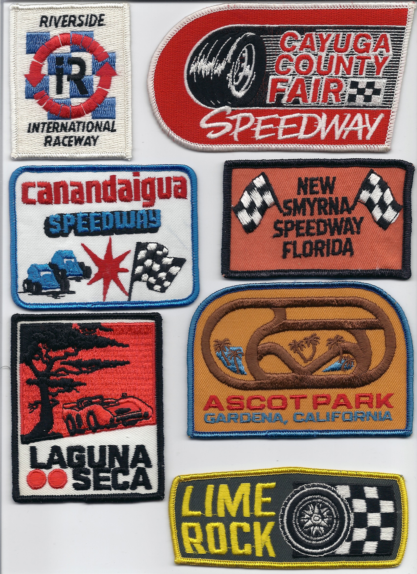 Various race track patches.