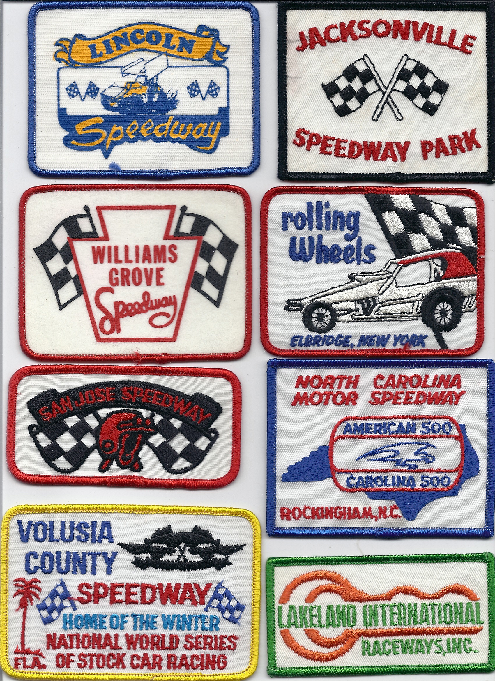 Various race track patches.