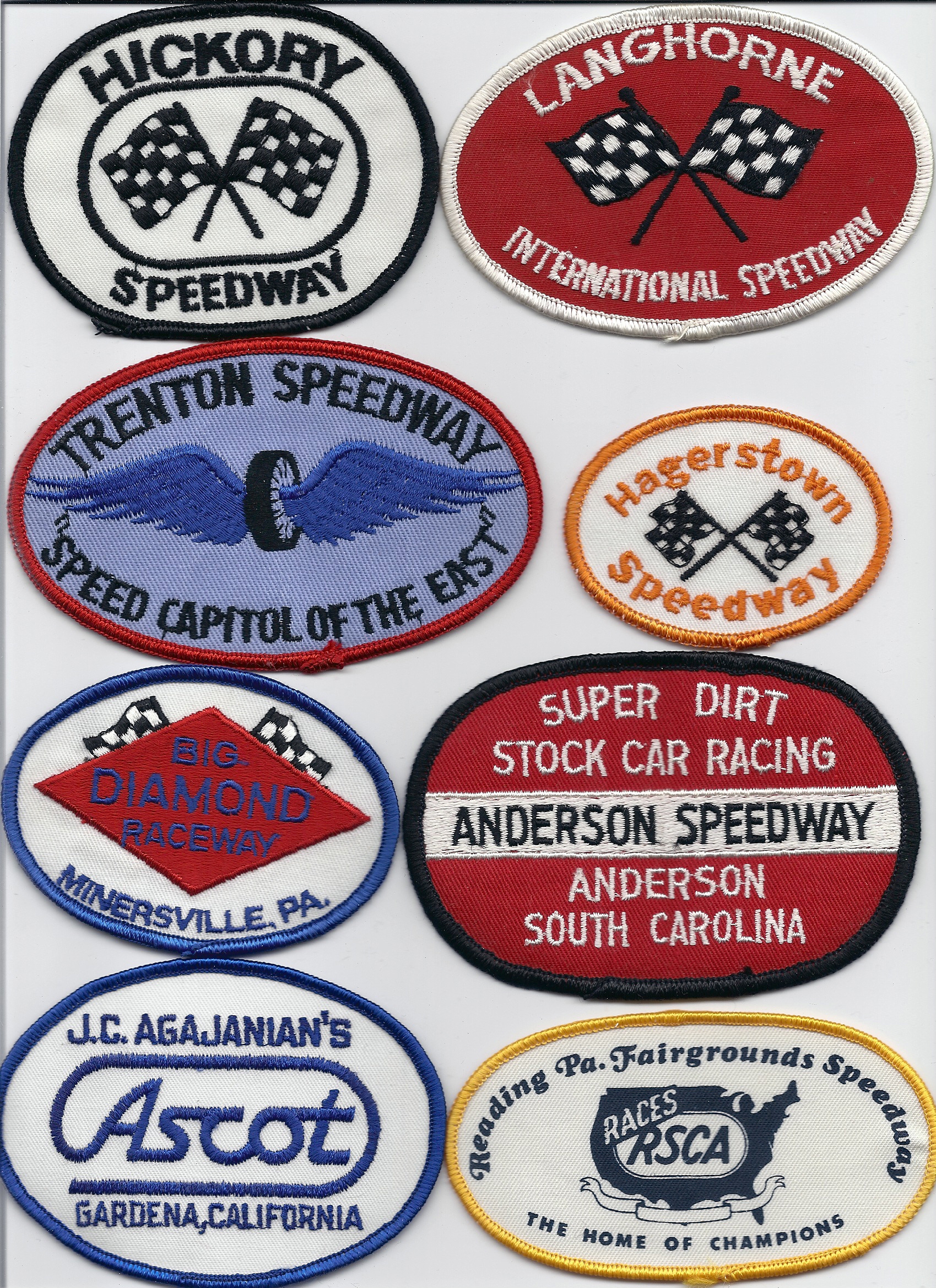 Various race track patches.