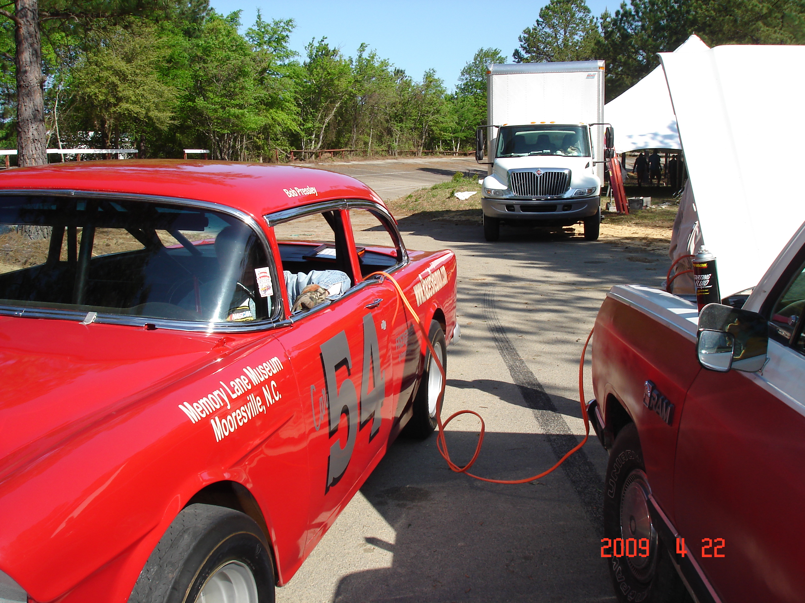 Can you believe it My old Dodge Crankin that chevy, Jimmy Johnson inside.