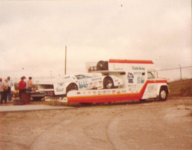 Dick Trickle_s famous hauler in the pit area – 1984 _McKinley photo_