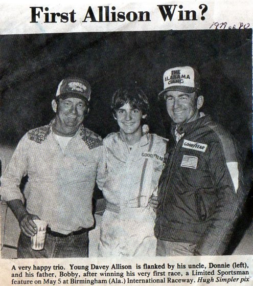 DAVEY,S FIRST WIN IN RACING