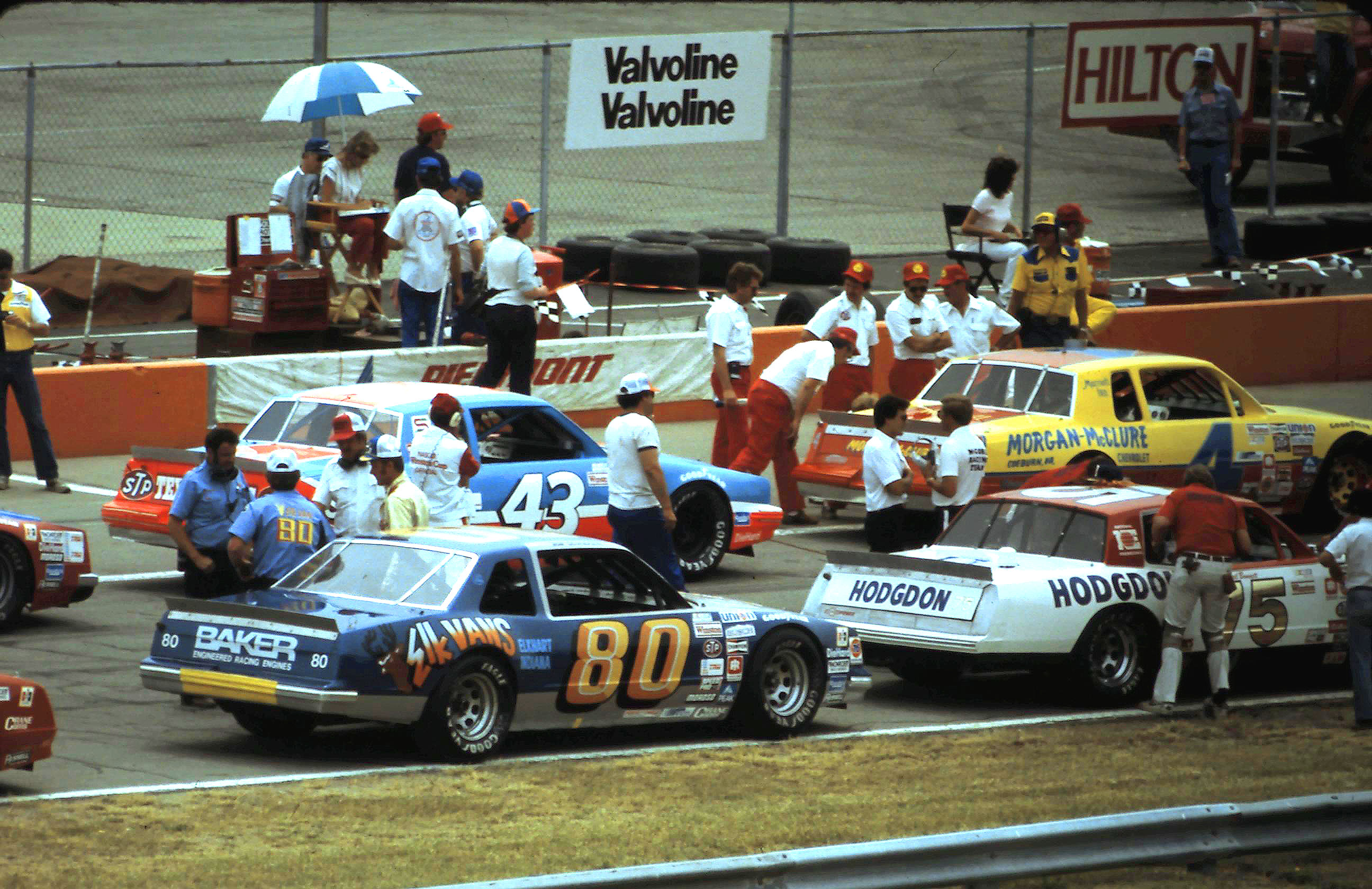 #4 Mark Martin #43 Richard Petty #75 Neil Bonnett #80 Bob Seneker 1983 Gabriel 400 @ Michigan