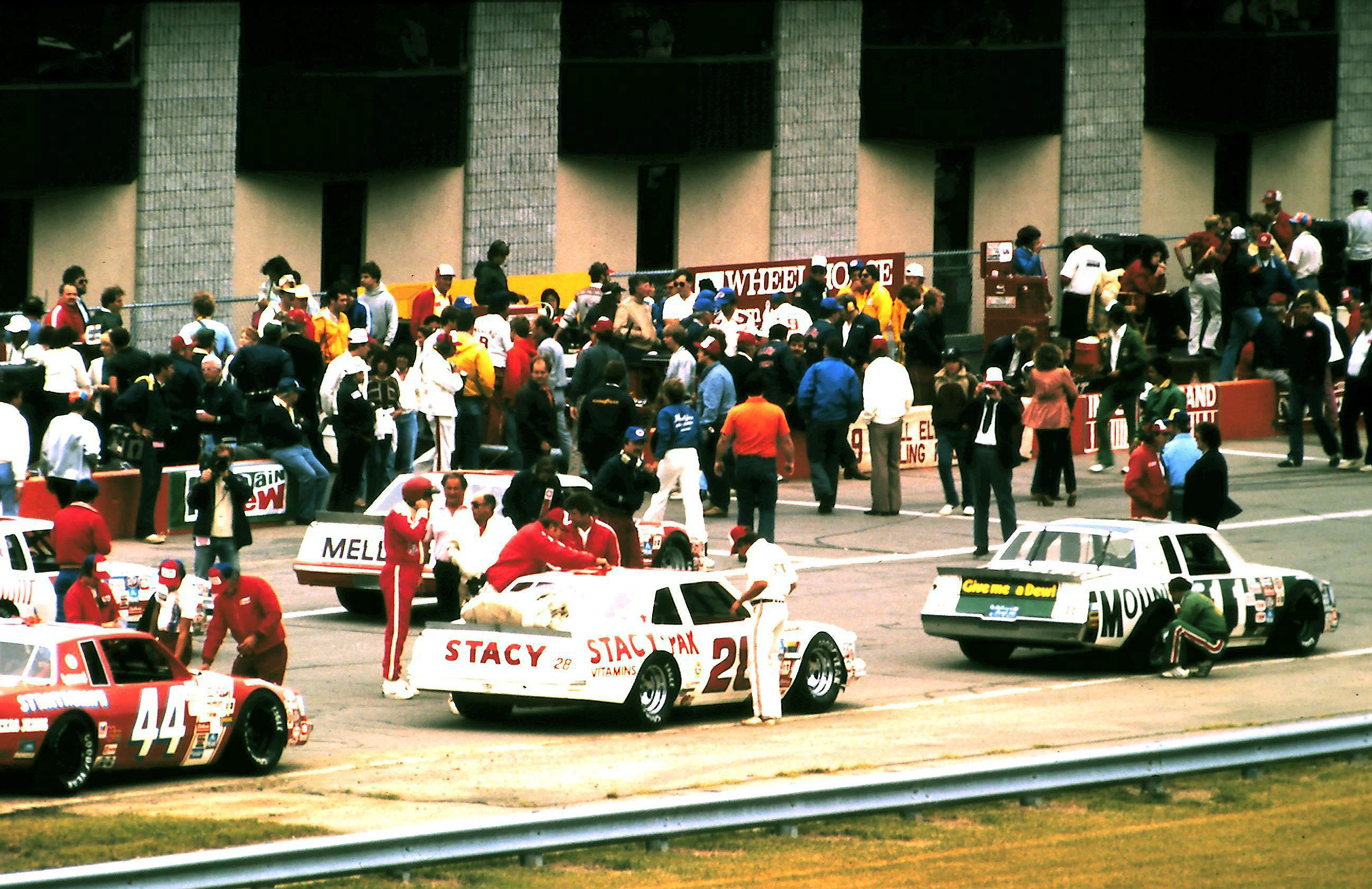 #9 Bill Elliott #11 Darrell Waltrip #3 Ricky Rudd #28 Buddy Baker #44 Terry Labonte 1982 Champion Spark Plug 400 @ Michigan