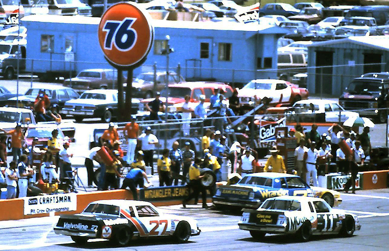 #2 Dale Earnhardt #11 Darrell Waltrip #27 Cale Yarborough 1981 Gabriel 400 @ Michigan
