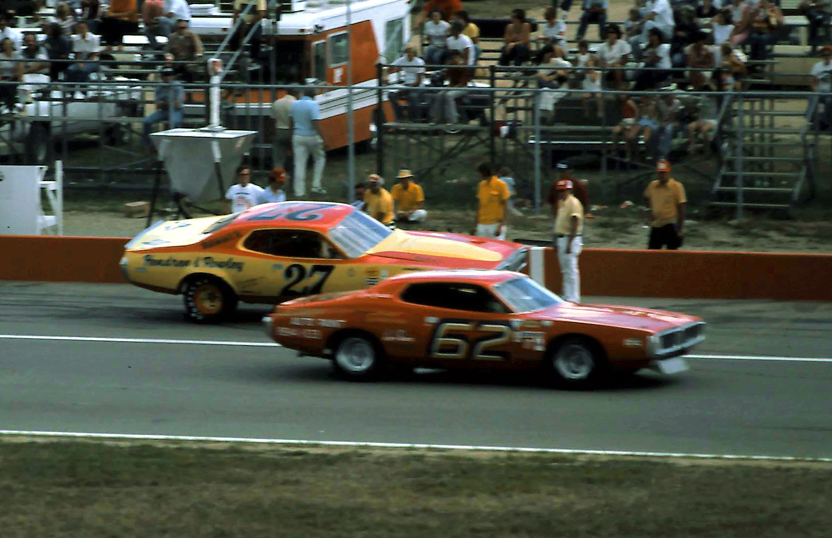 USAC #62 John Sellers #27 Ken Rowley 1976 Norton Twin 200 @ Michigan