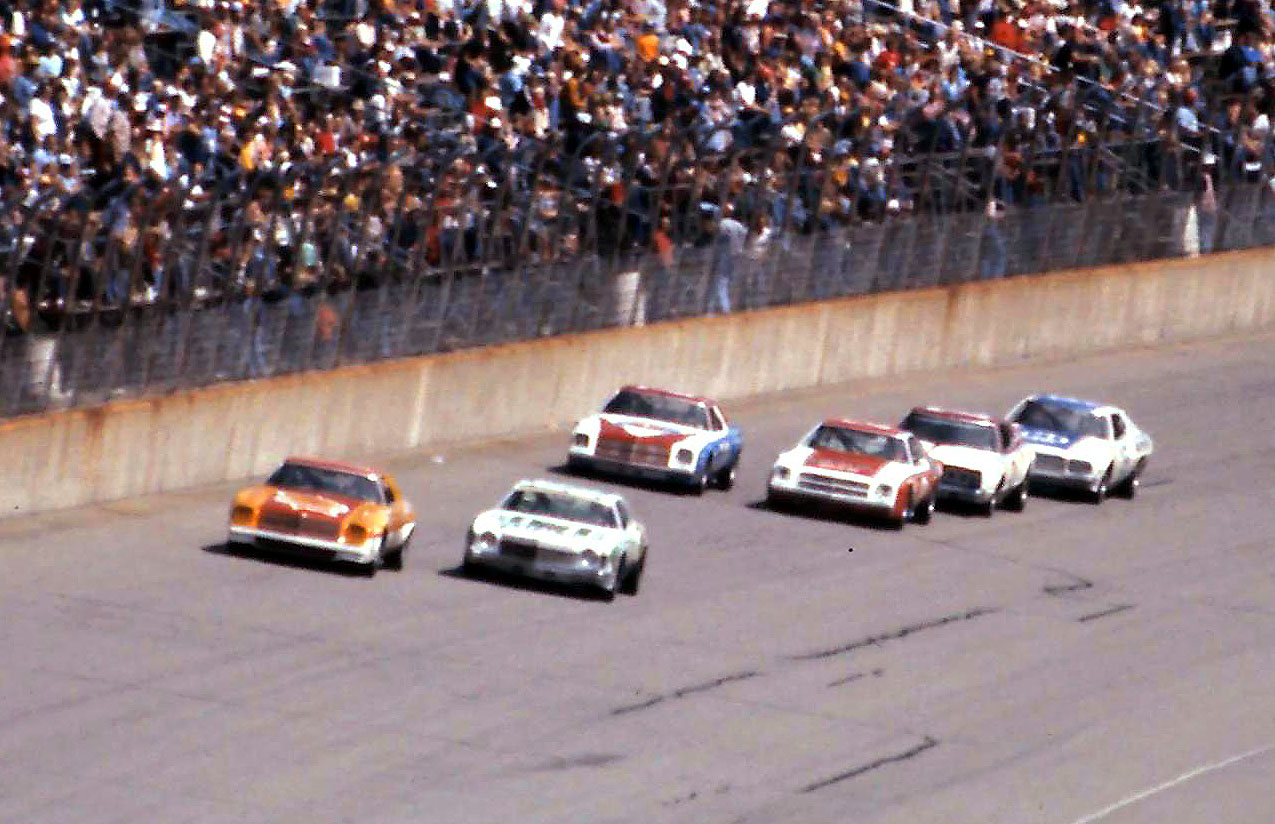 #11 Cale Yarborough #88 Darrell Waltrip #2 Dave Marcis #72 Benny Parsons #21 David Pearson #15 Buddy Baker 1977 Champion Spark Plug 400 @ Michigan