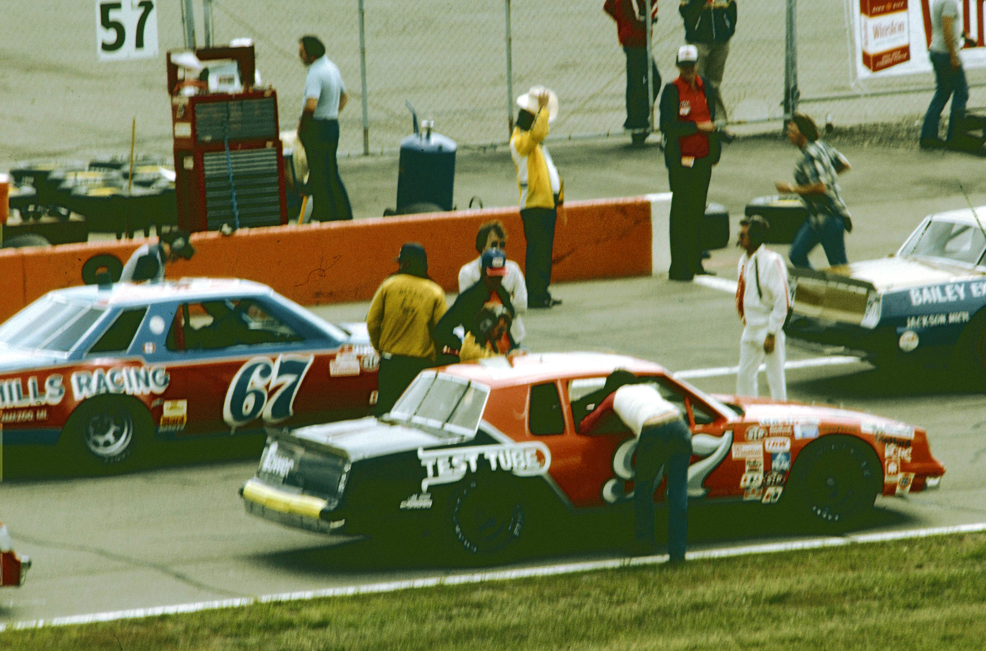 #97 Bob Schacht #67 Buddy Arrington 1981 Champion Spark Plug 400 @ Michigan International Speedway